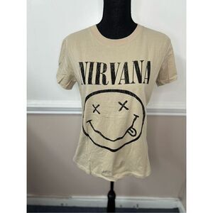 Nirvana Beige Short Sleeve Band Tee Size Small